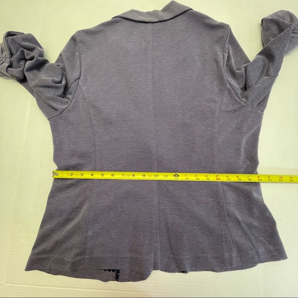 SKIES ARE BLUE Asa Ponte Purple Flap Pockets Open Style Blazer Jacket Sz XXL - Picture 10 of 14